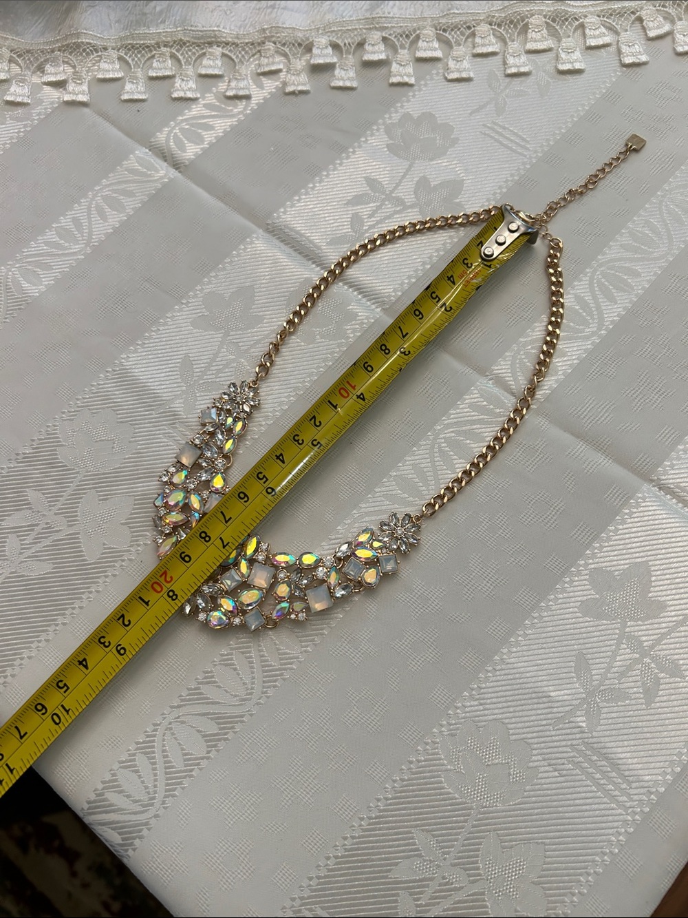 Park Lane Elsa Gold Crystal Statement Necklace - Iridescent Multi-Color w /Gold - Picture 7 of 12